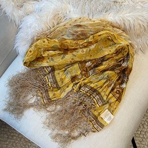 Spell head scarf with tassels yellow golden
